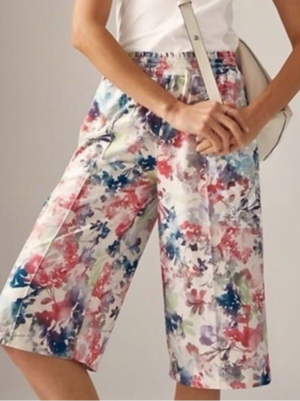 Athleta Savannah Bermuda Shorts XL Floral Print NWT Lightweight Pull-On